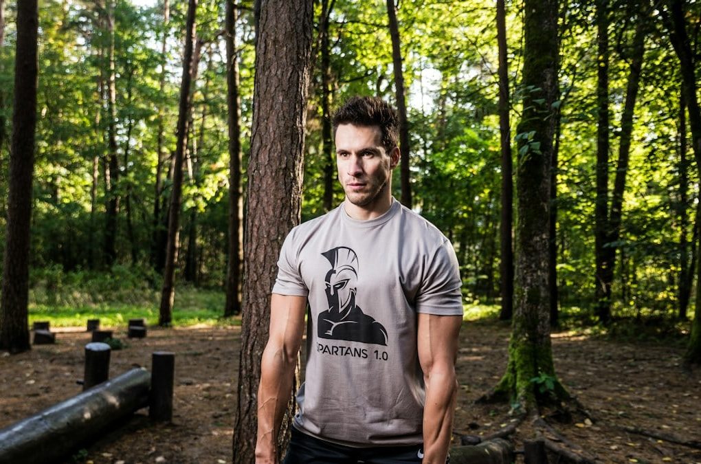 Photo of men’s workout in the forest. This is photo session of new t-shirt collection “SPARTANS 1.0”.
Idea is to show men’s difficult challenges, discipline, superb physical condition, determination, courage and constant self-development.
Because this is what Ancient Spartan warriors was about. Hope you will love this moment :)